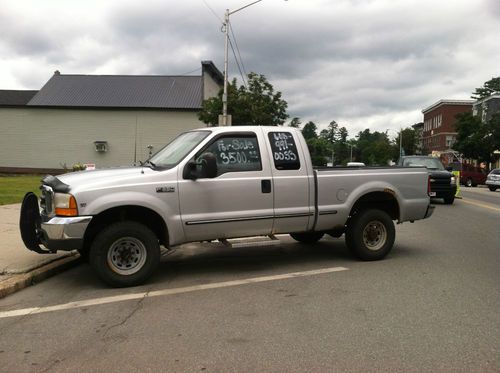 1999 ford f350 super duty xlt v10 triton truck silver 4x4 !!!