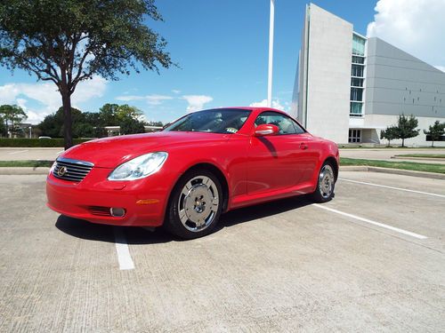 2002 lexus sc430 convertible 2-door 4.3l clean carfax red/tan