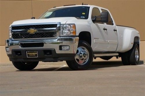 11 white crew cab 3500 1 ton diesel lt 4x4 lwb drw dually