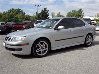 2007 saab 9-3 2.0t sedan silver metallic navigation sat radio