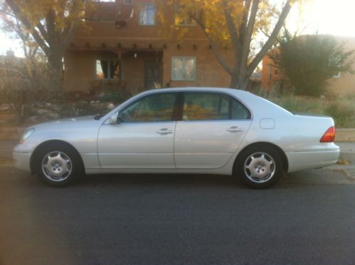 2002 lexus ls430 luxury sedan 4-door 4.3l v8 champagne with white leather