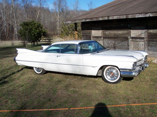 59 cadillac white, two door, hardtop