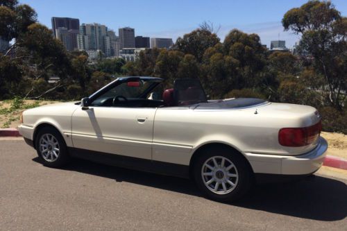 1997 audi cabriolet / rare pearl white w/red top and interior