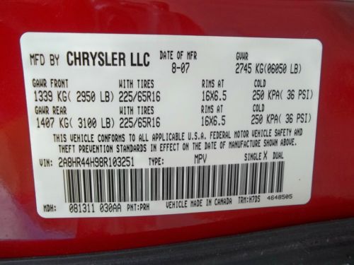 2008 Chrysler Town and Country Stow & Go Back up Camera Rear Air Florida Car, US $11,800.00, image 34