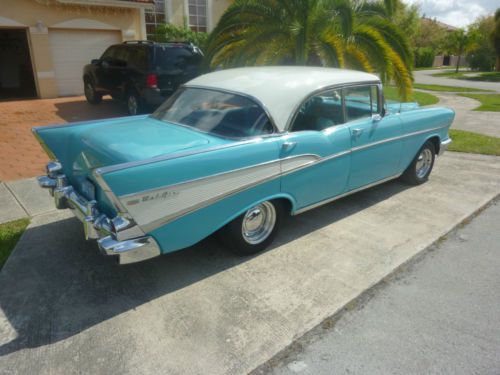CLASSIC CHEVY 1957 4DR HARDTOP ANTIQUE CAR, US $25,000.00, image 3