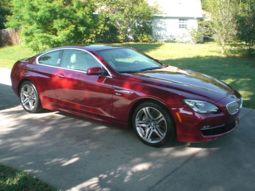 2012 bmw 650i coupe only 7,726 miles red ext. white int. moon roof warranty ln