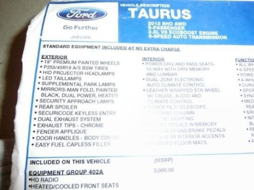 2013 Ford Taurus, US $17,800.00, image 3