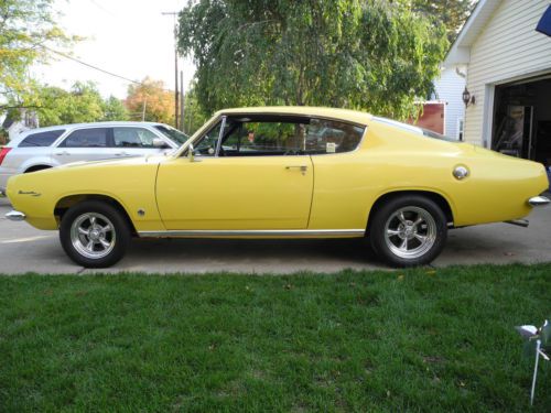 1967 plymouth barracuda formula s 416 stroked 4 speed yellow black  disc brakes
