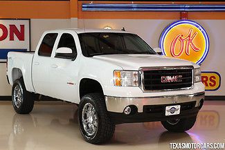 2008 gmc sierra slt 4x4, vortec max, crew cab, lifted, chrome wheels, leather