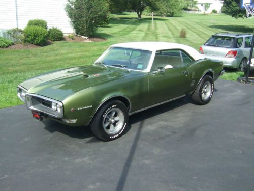 1968 pontiac firebird 428, 4 speed, factory verdoro green car!