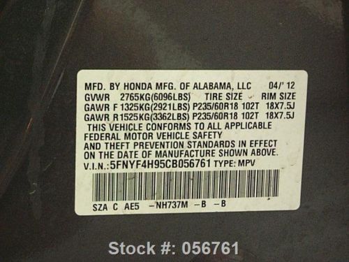 2012 HONDA PILOT TOURING 4X4 LEATHER SUNROOF NAV 31K MI TEXAS DIRECT AUTO, US $32,780.00, image 11