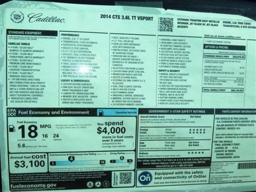 2014 Cadillac CTS 3.6L Twin Turbo Vsport, US $57,130.00, image 10