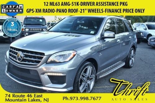 12 ml63 amg-51k-driver assistance pkg-gps-xm radio-pano roof-21 wheels