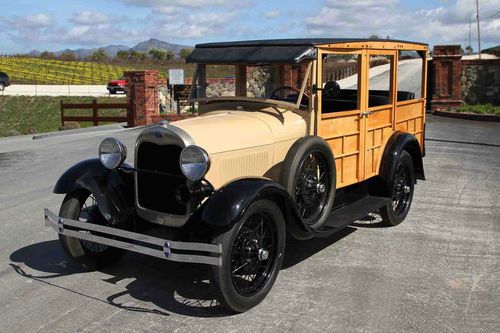 Restored rare 1928 ford woody station wagon 200 cid only 6 originals left