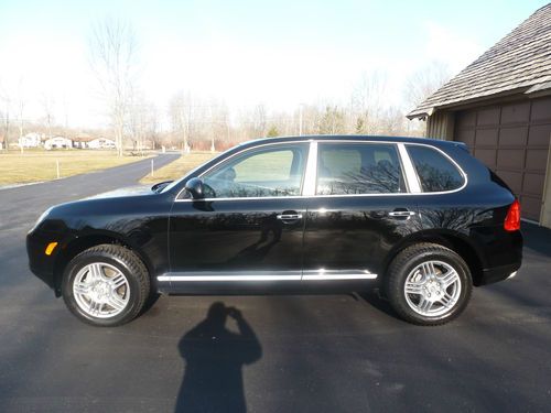 2005 porsche cayenne s sport utility, awd, black on black, 2 sets  wheels tires