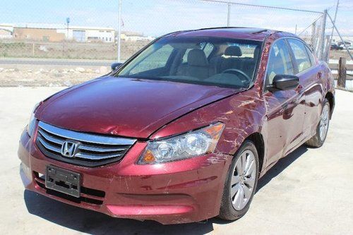 2012 honda accord ex-l sedan damaged non repairable title economical runs! l@@k!