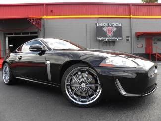 Sexy black xk coupe*black leather*white stitch*1 owner*carfax cert*we finance*fl