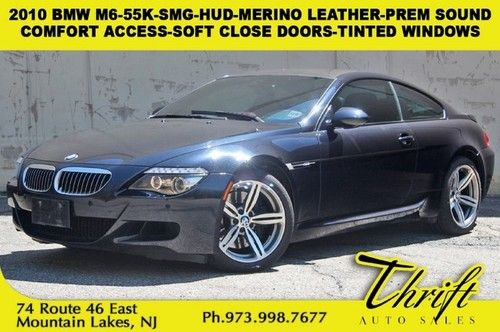 10 bmw m6-55k-smg-hud-merino leather-prem sound-comfort access-soft close doors