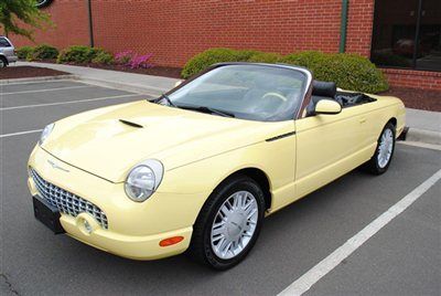 2002 bright yellow ford t-bird thunderbird low miles clean carfax all trades wel