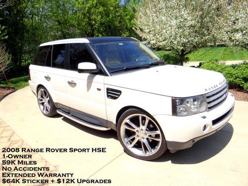 2008 land rover range rover sport hse white/tan 1-owner $12k upgrades warranty