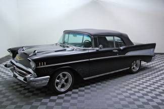 1957 belair convertible! triple black! frame-off restored restomod!