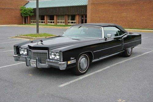 1972 cadillac eldorado convertible, triple black, fuel injection, parade boot