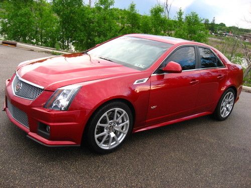 2009 cadillac cts-v red sedan 556hp loaded recaro ctsv