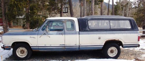 1979 dodge d200 club cab power wagon auto 360 engine 3/4 ton 2wd topper