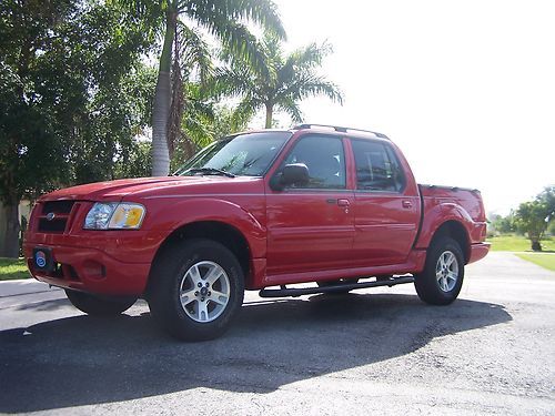 2005 ford explorer sport trac xlt pick up red with tan leather 64,319 miles nice