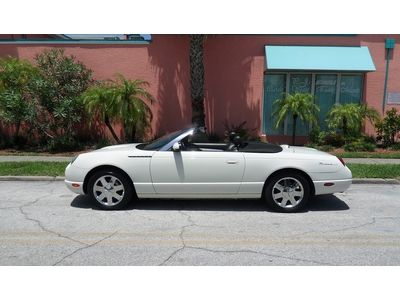 02 thunderbird 2 top roadster, chrome wheels, cd changer, wisper white