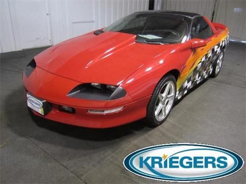 1995 chevrolet camaro z28 red w/ checkered flag custom paint