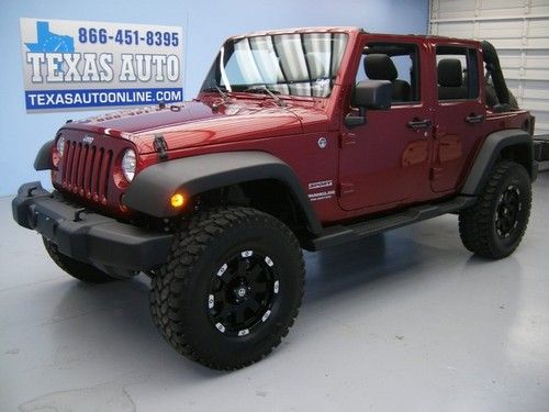 We finance!!!  2012 jeep wrangler unlimited sport 4x4 hard top lifted texas auto