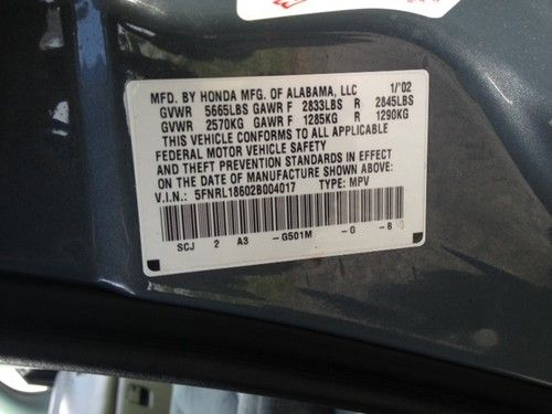 2002 Honda Odyssey EX Mini Passenger Van 5-Door 3.5L, image 7