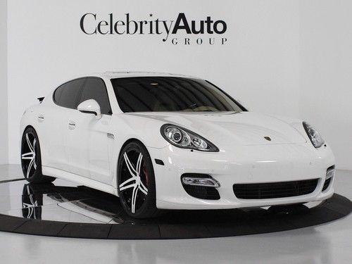 2012 porsche panamera turbo awd white/beige sport chrono plus pkg