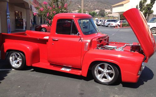 1955 f 100 custom  red with cream interior