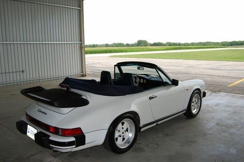 1985 911 Cabriolet 62,576 White w Blue Leather & Top, image 3