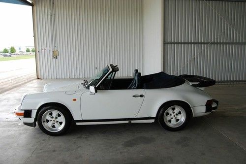 1985 911 Cabriolet 62,576 White w Blue Leather & Top, image 5