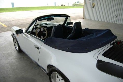 1985 911 Cabriolet 62,576 White w Blue Leather & Top, image 8