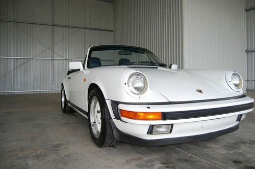 1985 911 Cabriolet 62,576 White w Blue Leather & Top, image 10
