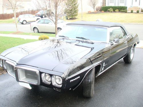 1969 firebird convertible, 350 ho, 5 speed tremec, triple black