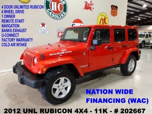 12 wrangler unlimited rubicon 4x4,auto,remote start,nav,htd cloth,11k,we finance