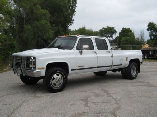 1990 chevrolet v3500 silverado crew cab pickup 454 k30 dually 4x4 k3500 no res!