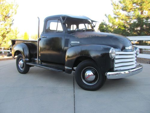 Original 1952 chevy 3100 1/2 ton deluxe 5 window pickup truck, new 235 engine!!!