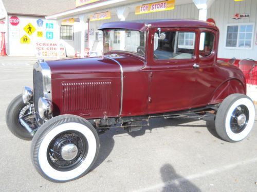 1930 ford model a coupe 4 banger hot rod fender less 5 window