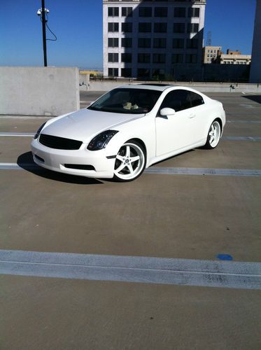 2007 infiniti g-35 coupe 6 speed white lowered 20&#034; wheels new engine