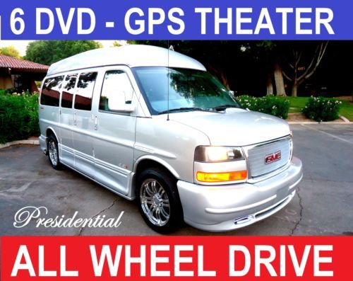 6 dvd /gps theater presidential, awd, all wheel drive  custom conversion van,
