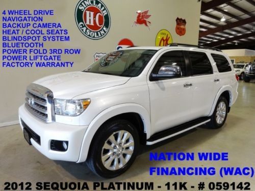 2012 sequoia platinum 4wd,sunroof,nav,rear dvd,htd/cool lth,20&#039;s,11k,we finance!