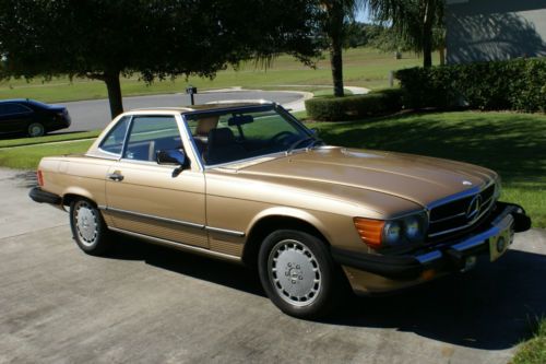 Beautiful 1987 mercedes benz 560sl 560 convertible palomino 380 450 500 sl wow