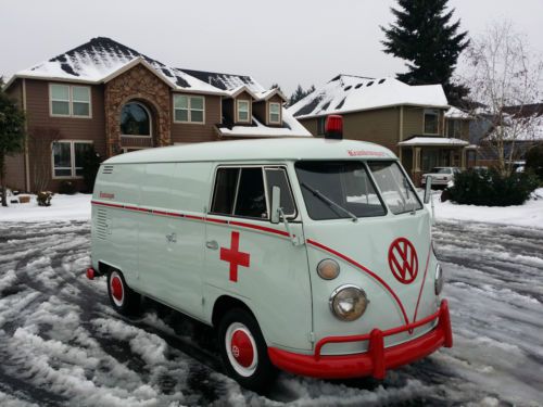1964 volkswagen bus panel van westfalia vanagon vw ambulance red cross van