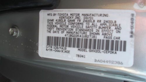 2001 Toyota Camry CE 4 DOOR 4 CLY. (LOW LOW MILES 52K), image 13